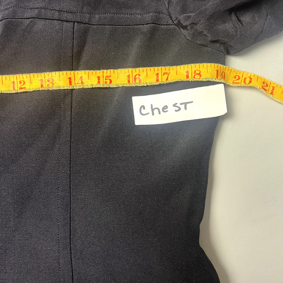 Markstone Womens Size 6 Black 100% Silk Gold Full Zip Shacket Jacket Blazer Vtg - Picture 8 of 12